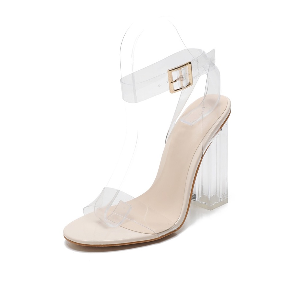 Clear Transparent Ankle Strap High Heels